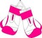 Pair of white pink boxing gloves