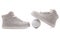 Pair of White sneakers and ball on white background, sports fashion, walking shoes, lifestyle, product photography