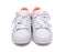 Pair of white sneakers on white background. Sport shoes.