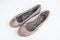 Pair of women`s flat shoes isolated dressy casual footwear