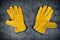 Pair of Yellow Leather Construction Work Gloves