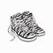 Pair of zebra patterned sneakers, sport shoes from 90s