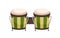 Paired bongos drum. African and Cuban percussion music instrument. Realistic folk object. Colored flat cartoon vector