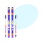 Pairs of skis and sticks, poles, flat vector illustration