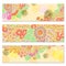 Paisley batik background. Set of three abstract ethnic cards.
