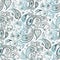 Paisley Beautiful silver seamless background.