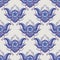 Paisley boho indigo blue fashion style design for seamless pattern background