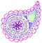 Paisley buta doodle colorful single vector