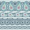 Paisley fabric seamless border.Oriental motif