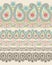 Paisley fabric seamless border.Oriental motif
