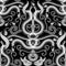 Paisley floral seamless pattern. Black and white patterned vect