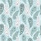 Paisley orient seamless pattern background in blue and white colors. Vector