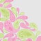 Paisley pink and green background, floral abstract design