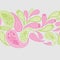 Paisley pink and green vector background,  floral abstract design pattern