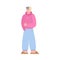 Pajama party character in pyjamas and sleep mask a vector isolated illustration.