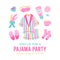 Pajama party invitation template.
