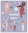 Pajamas party. Poster with cheerful girls in pajamas, cosmetics and other household items. Multicultural women in underwear.