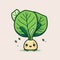 Pak Choi Vegetable Cute Playful Flat Icon by Generative AI