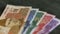 Pakistan banknotes set collection with selective focus