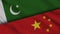 Pakistan and China Flags, Breaking News, Political Diplomacy Crisis Concept