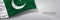 Pakistan day vector banner, greeting card. Pakistani wavy flag in 23rd of March