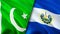 Pakistan and El Salvador flags. 3D Waving flag design. Pakistan El Salvador flag, picture, wallpaper. Pakistan vs El Salvador
