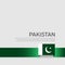 Pakistan flag background. Ribbon colors flag of pakistan on white background. National poster. Vector flat design. State patriotic