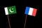 Pakistan flag with French flag on black
