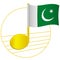 Pakistan flag and musical note