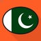 Pakistan flag speech bubble, social media communication sign, fl