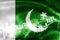 Pakistan flag, stock market, exchange economy and Trade, oil production, container ship in export and import business and