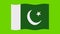 Pakistan Flag Waving Green Screen Animation. 14 August Pakistan independence Day. National flag of Pakistan.