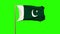 Pakistan flag waving in the wind. Green screen