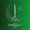 Pakistan Happy Independence Day. Moon and Star and Minar-a-Pakistan. White Simple Typography. Peace symbol