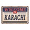 Pakistan Karachi Symbol. rusty sign Round Design Stamp Travel and Business Vector.