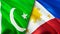 Pakistan and Philippines flags. 3D Waving flag design. Pakistan Philippines flag, picture, wallpaper. Pakistan vs Philippines