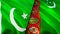 Pakistan and Turkmenistan flags. 3D Waving flag design. Pakistan Turkmenistan flag, picture, wallpaper. Pakistan vs Turkmenistan