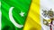 Pakistan and Vatican flags. 3D Waving flag design. Pakistan Vatican flag, picture, wallpaper. Pakistan vs Vatican image,3D