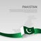 Pakistan wavy flag and mosaic map on white background. Wavy ribbon colors flag of pakistan. National poster. Vector illustration.