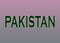 Pakistan word in green color