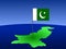 Pakistani flag on map