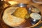 Pakistani Food Rice platter with Roti