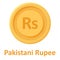 Pakistani Rupee Coin Isolated Vector icon which can easily modify or edit