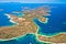 Pakleni otoci yachting destination arcipelago aerial view, Hvar island