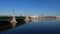 Palace bridge and the arrow Vasilevsky island in April afternoon. Saint-Petersburg