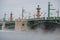 Palace bridge on a frosty February day. St. Petersburg