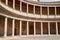 Palace Carlos V, interior circular patio.Alhambra, Spain.