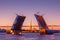 Palace drawbridge, White nights in Saint Petersburg, Russia