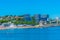 Palace of duques of palmela viewed behind Duquesa beach in Cascais, Portugal