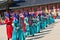 Palace guards inspection ceremony taking place at Gyeongbokgung Palace in Seoul